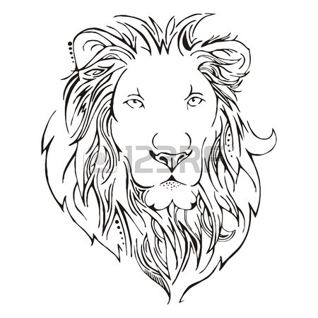 450x450 Lion Head Sketch Vector Royalty Free Cliparts, Vectors, And Stock