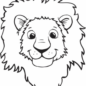 300x300 Lion Smiling Face Coloring Page Color Luna