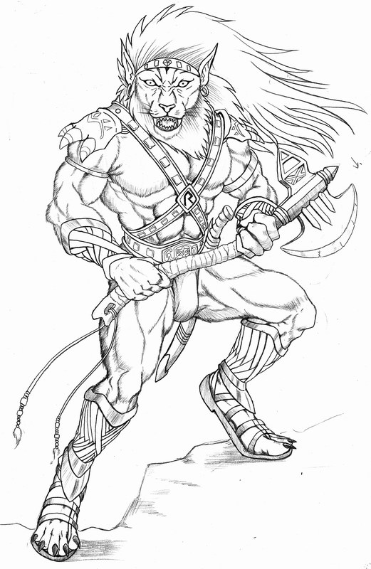 521x800 Lion Face Orc Warrior By Wolflsi