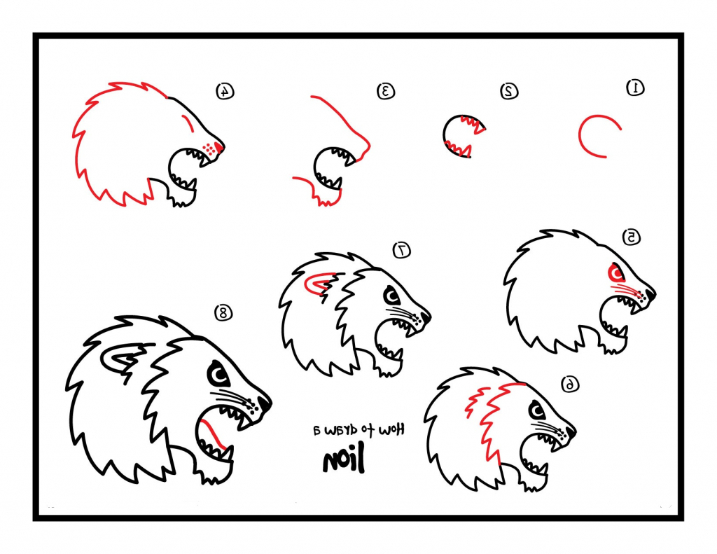 1024x791 Easy Lion Drawing Steps Learn To Draw Lion For Kids Howto
