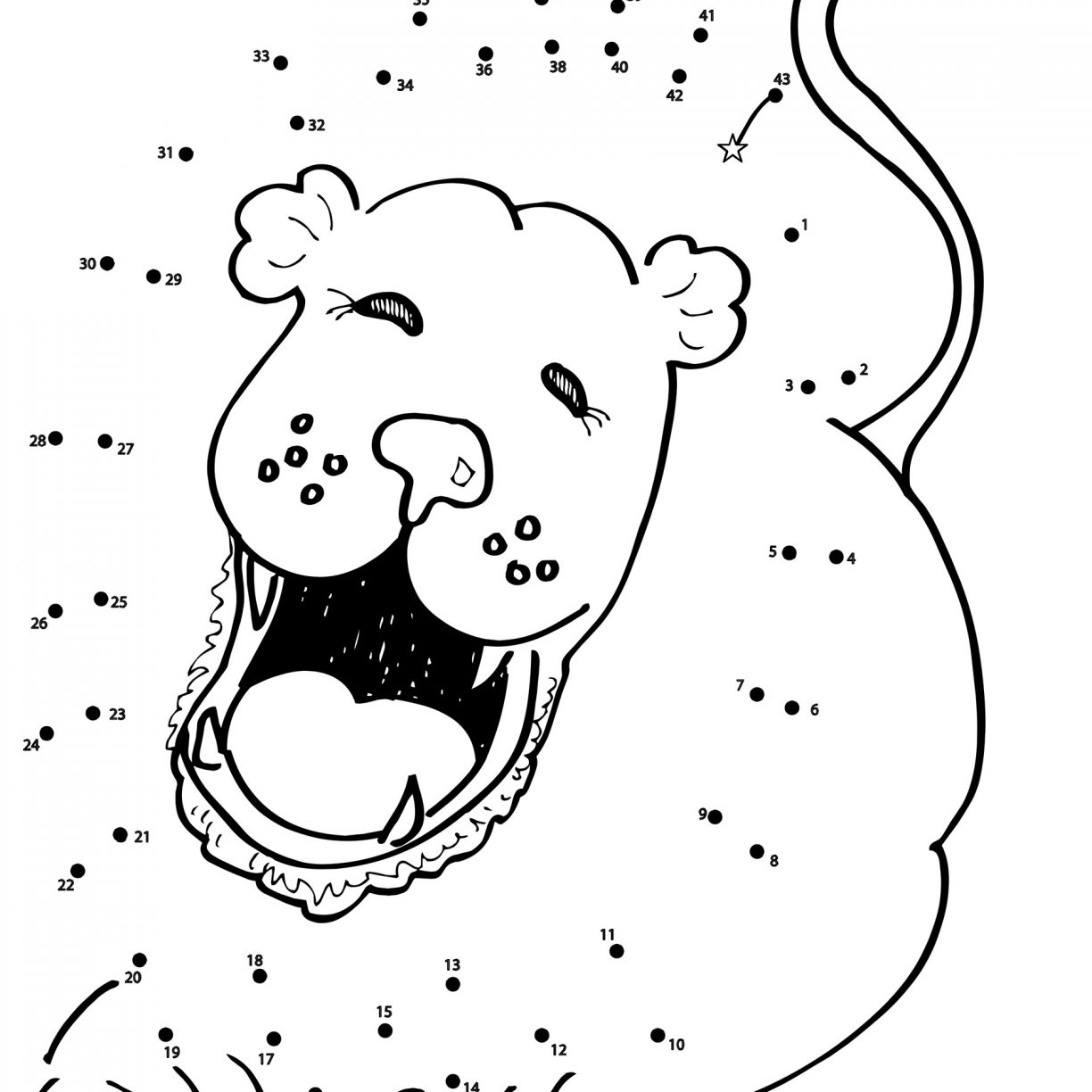 1224x1224 Lion Dot To Game Coloring Pages Hellokids Free Worksheets King