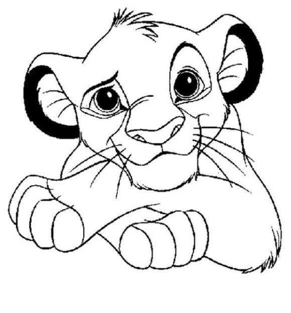 580x624 Lion King Characters Simba Coloring Pages For Kids Lion King