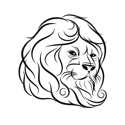 416x416 Hand Draw Lion Head Premium Clipart