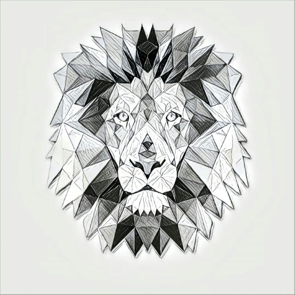 1024x1024 Lion Head Triangles 33 Painting