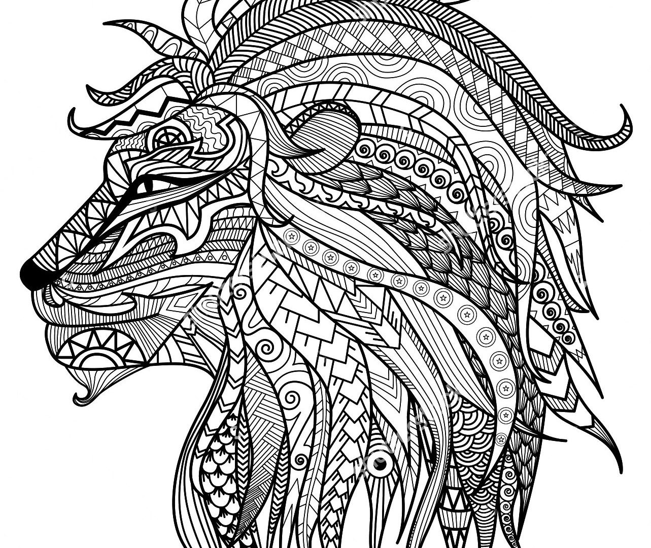 1283x1080 Lions Coloring Pages Free Lion Printable Animals To Print Sheets