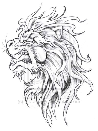 400x537 Collection Of Lion Head Tattoo Sketch
