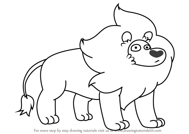 800x566 Learn How To Draw Lion From Steven Universe (Steven Universe) Step