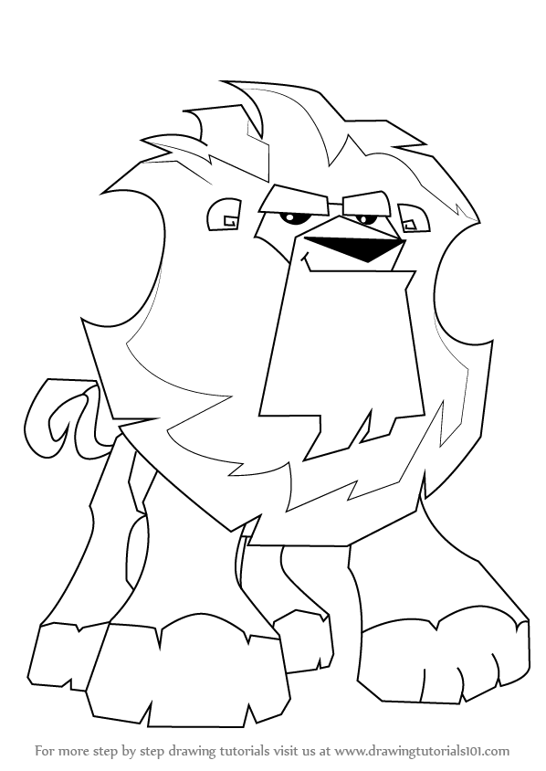 598x844 Learn How To Draw Lion From Animal Jam (Animal Jam) Step By Step