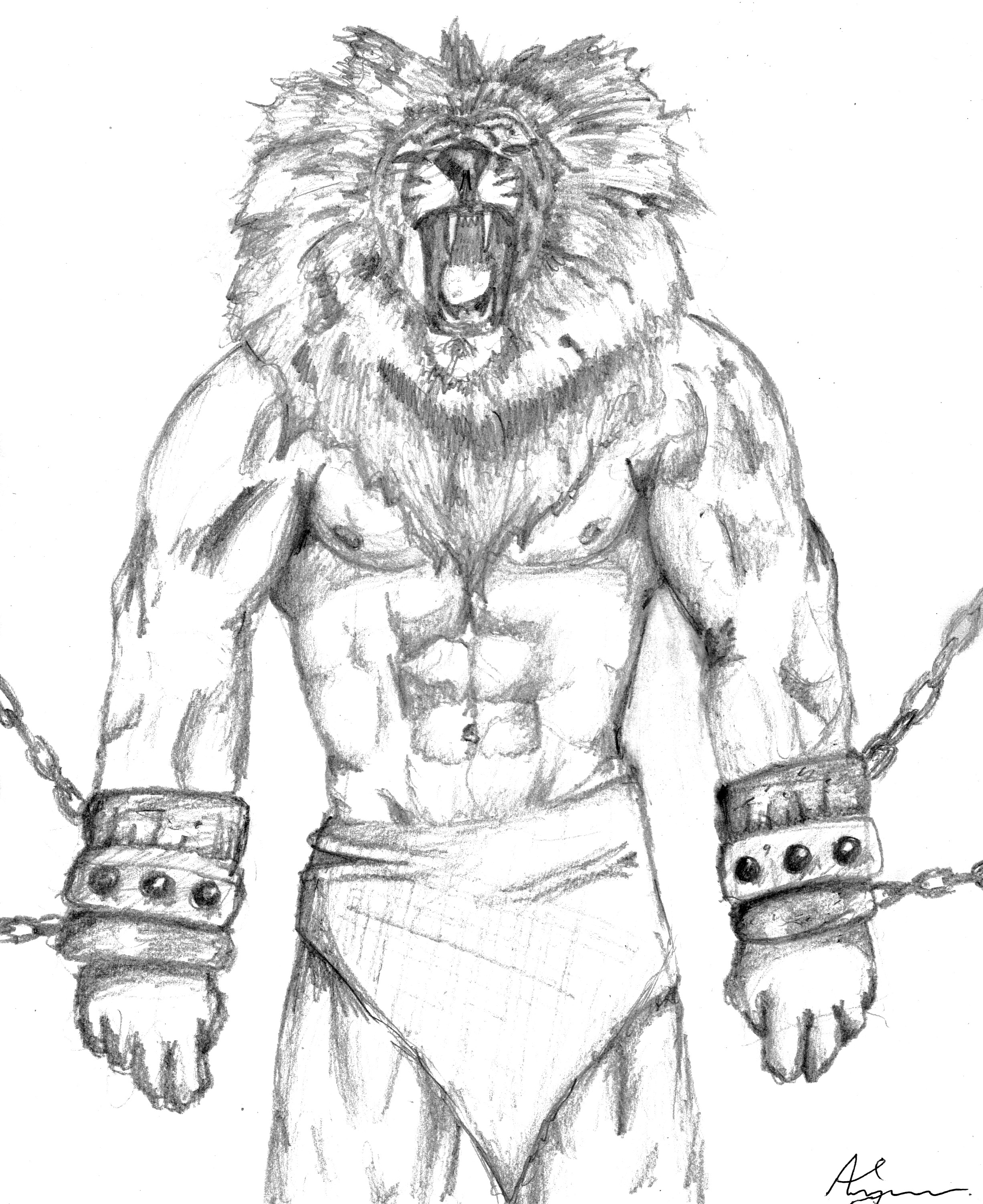 2453x3006 Drawn Lion Half Lion Half