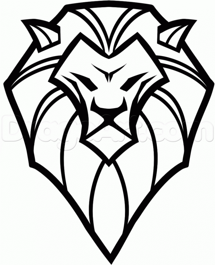 750x923 Coloring How To Draw A Lion Face Roaring Step By Step