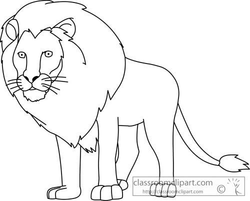 500x402 Lion Outline Clip Art