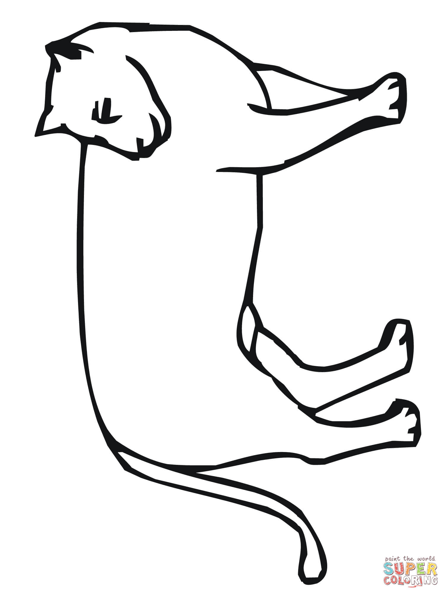 1500x2000 Mountain Lion Looks Back Coloring Page Free Printable Coloring Pages
