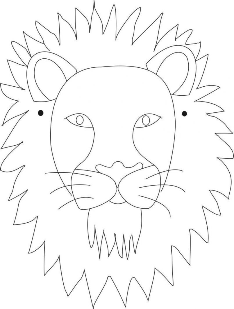 805x1059 Coloring How Draw A Lion Face Roaring Easy As Well As How
