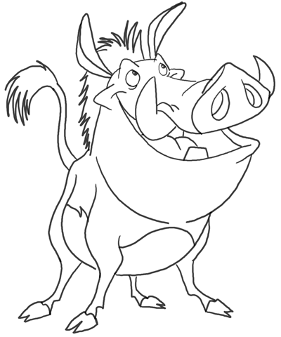 400x480 How To Draw Pumba From Lion King In Easy Steps Tutorial