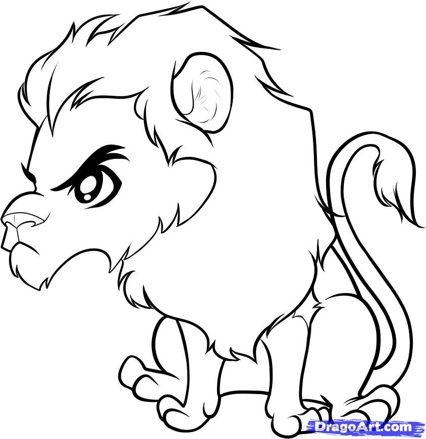 844x871 Drawn Lion Cute Chibi