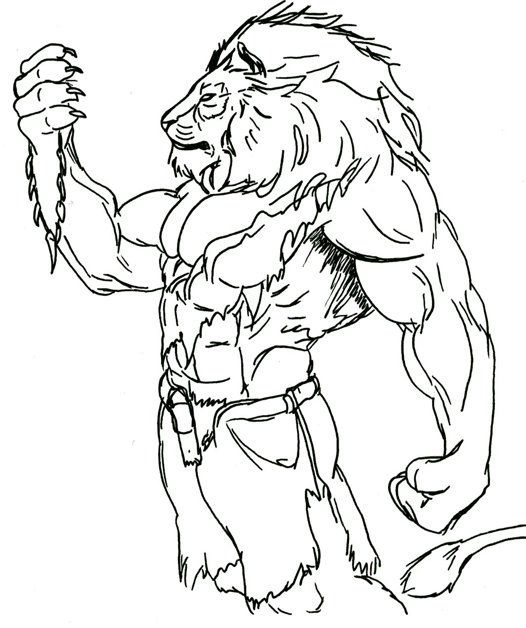 1064x1271 Muscular Lion Tattoo Design