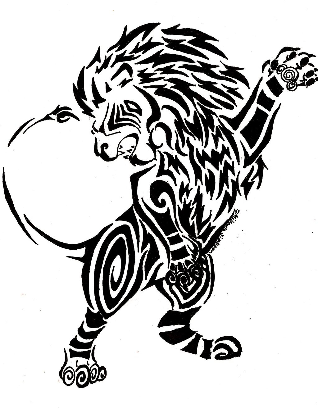 1024x1317 Tribal Lion Drawing How To Draw A Lion