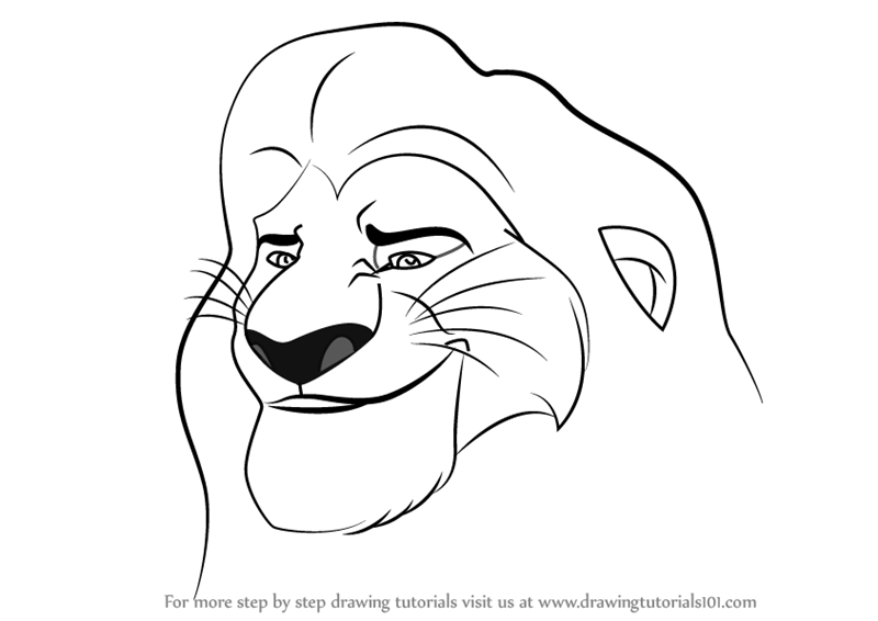 800x566 Step By Step How To Draw Mufasa From The Lion Guard