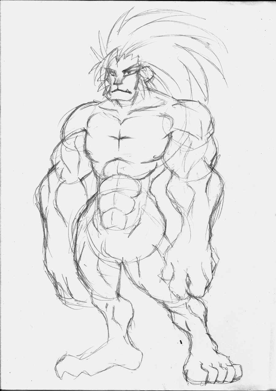 900x1272 Lion Man Sketch By Mikebasilisco