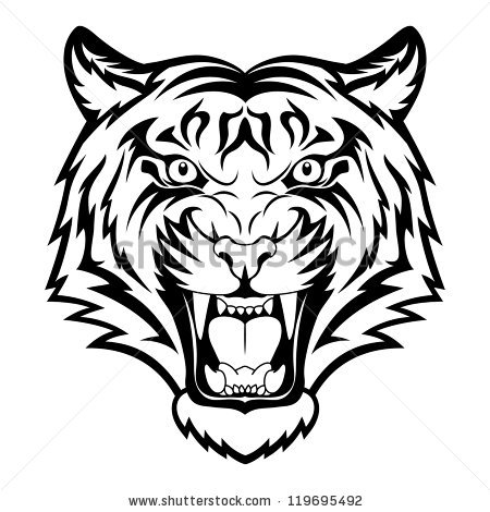 450x470 Drawn Tiger Angry Lion Face