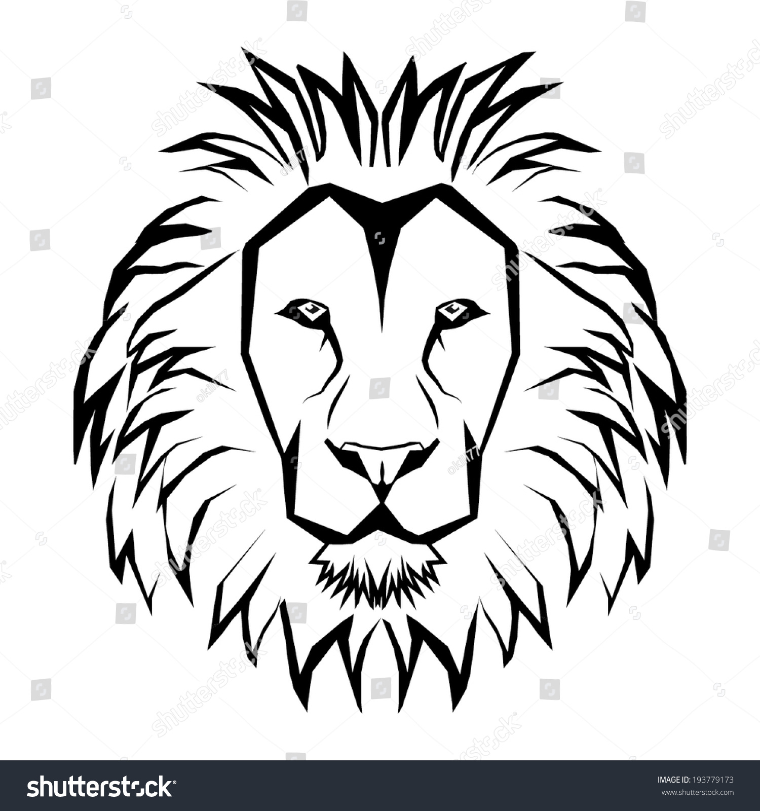 1500x1600 Lion Face Outline Drawing