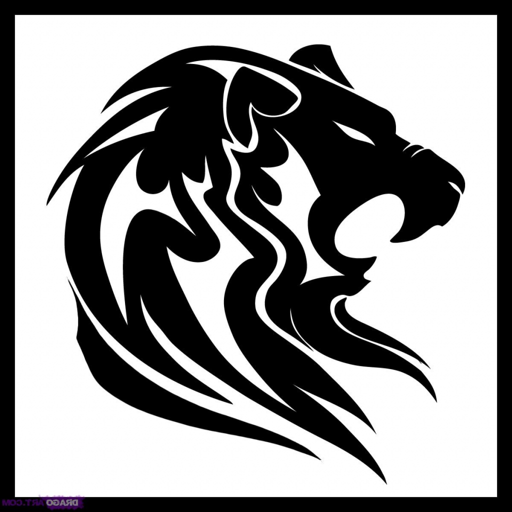 1024x1024 Simple Lion Head Drawing