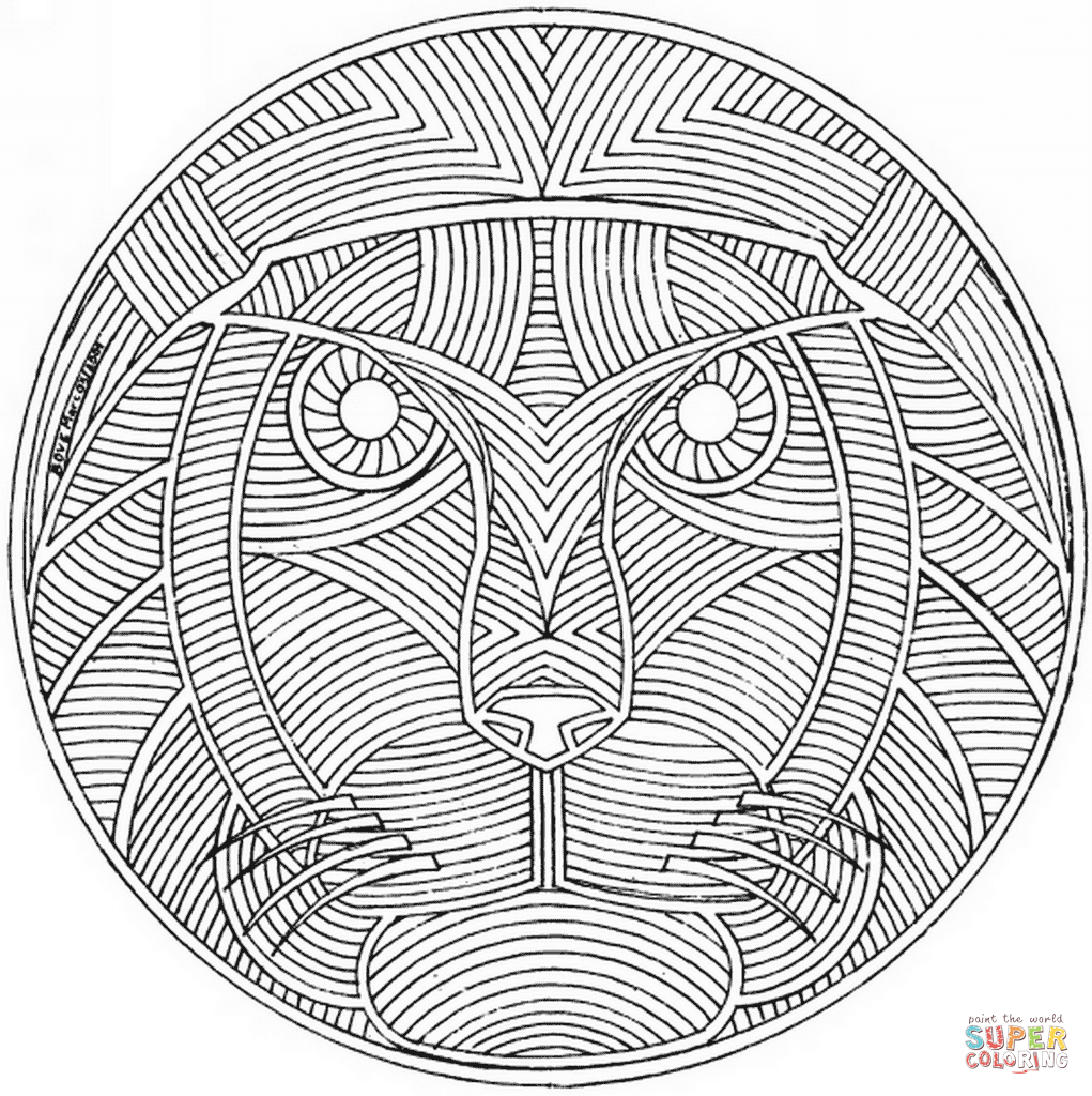 1021x1024 Celtic Mandala With Lion Face Coloring Page Free Printable