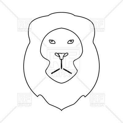 400x400 Lion Head Black Line Icon Royalty Free Vector Clip Art Image