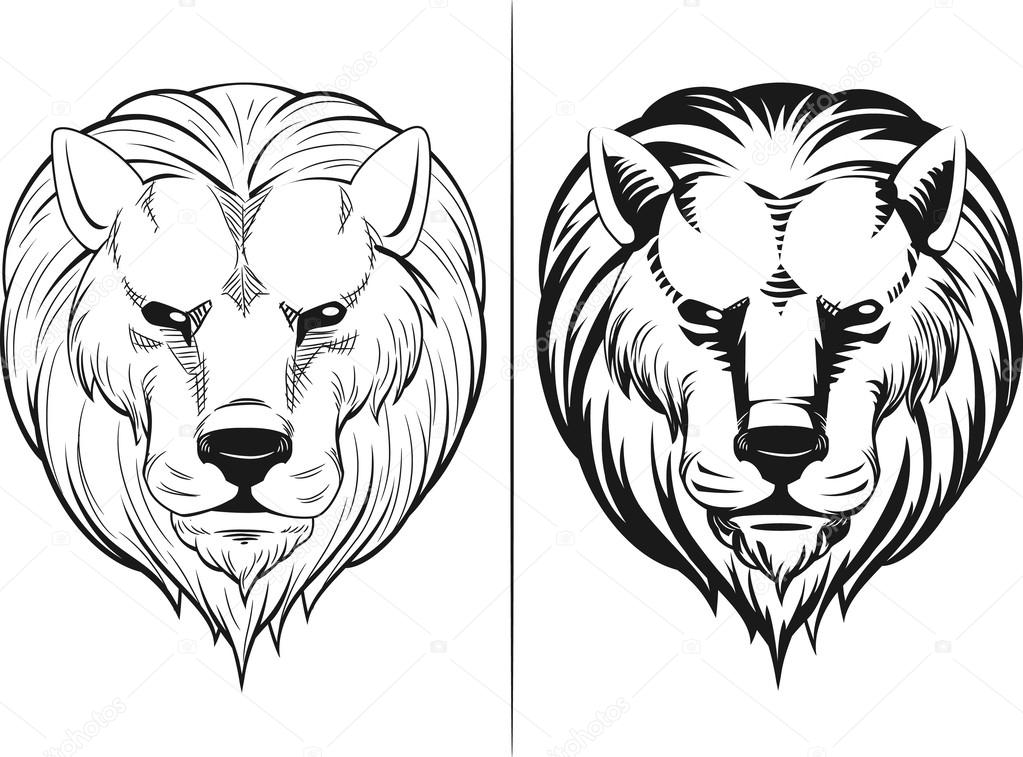 1023x757 Sketch Of Lion Head Stock Vector Bluezace