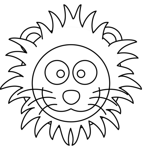 462x480 Lion Head Coloring Page