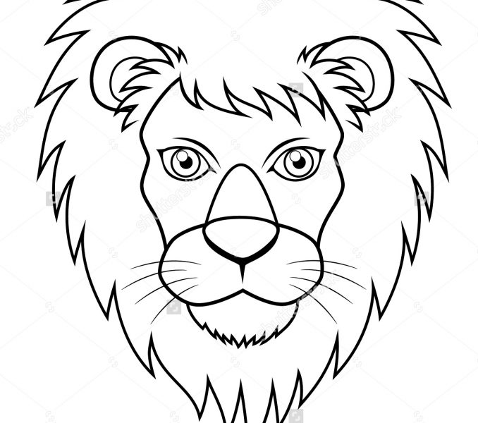 678x600 Outline Of Lion Kids Coloring