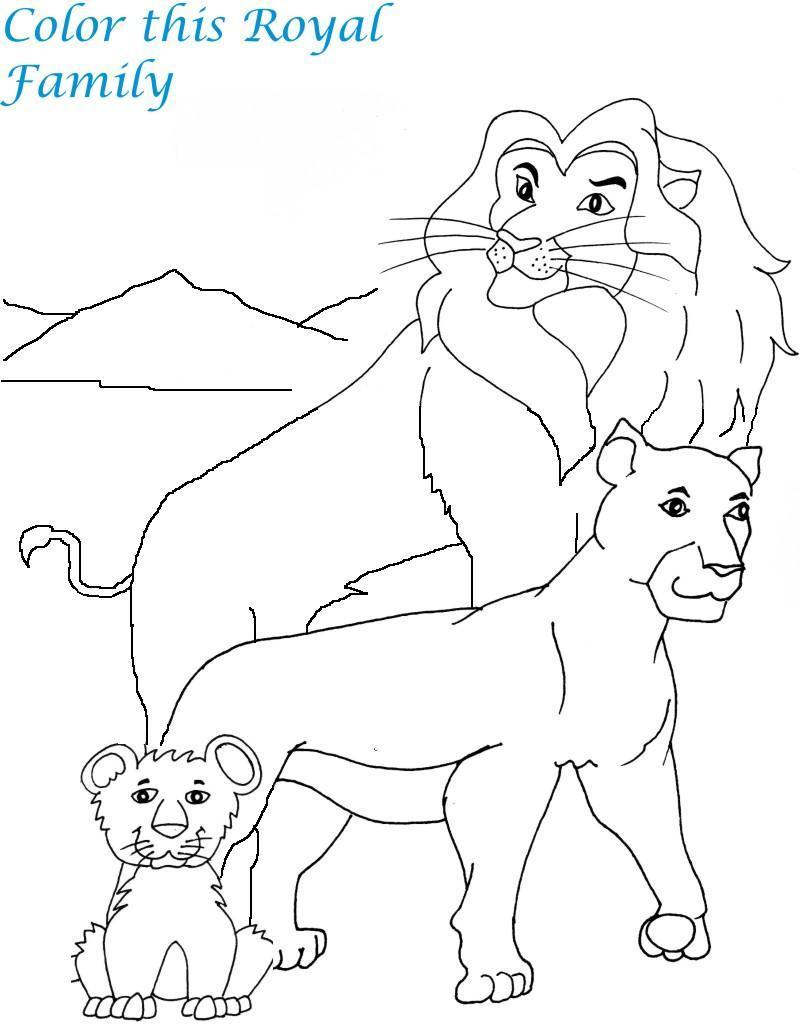 800x1031 Lion Family Printable Coloring Page For Kids 6