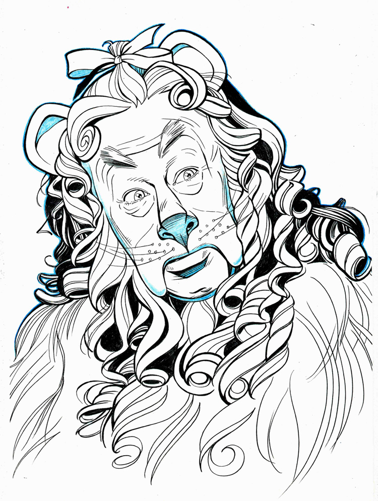 750x994 Wizard Of Oz Drawings Of Characters Oz Cowardly Lion Portrait