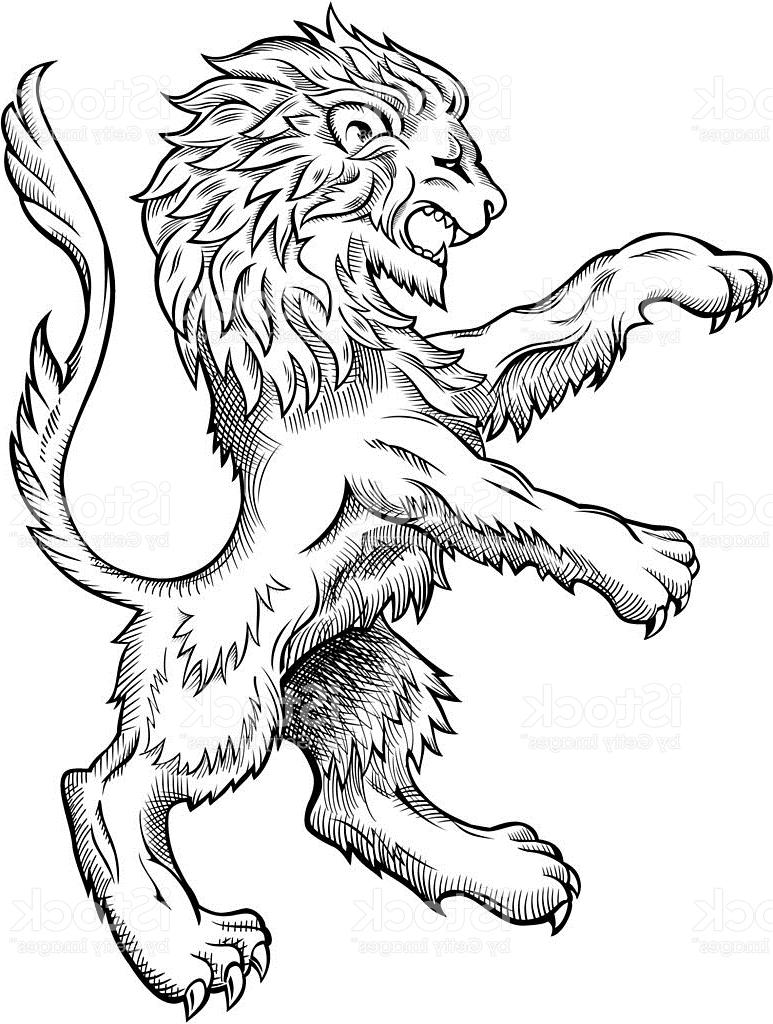 773x1024 Hd Medieval Lion Drawing Vector File Free