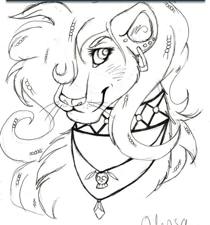 Lion Girl Drawing
