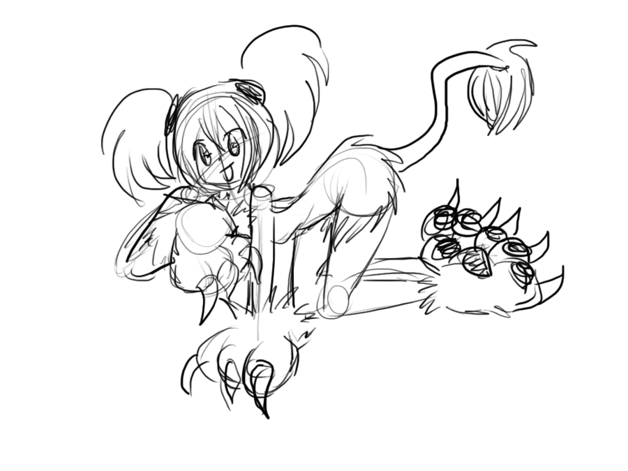 900x675 Lion Girl Sketch By Mashimaruhychiha