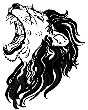 281x350 Roaring Lion Line Drawing