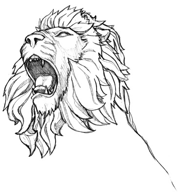 377x400 Easy Lion Head Drawings