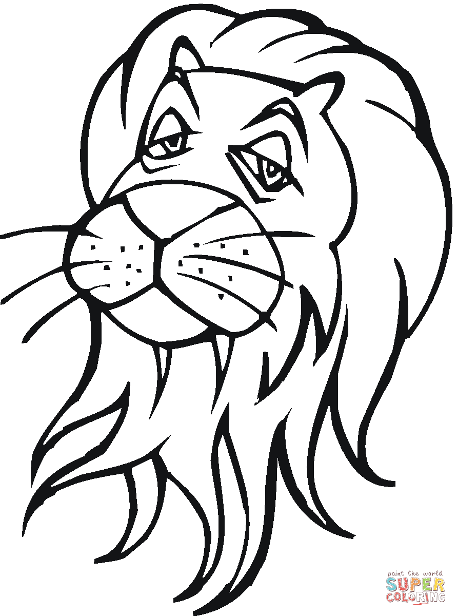 891x1200 Lion Head Coloring Page