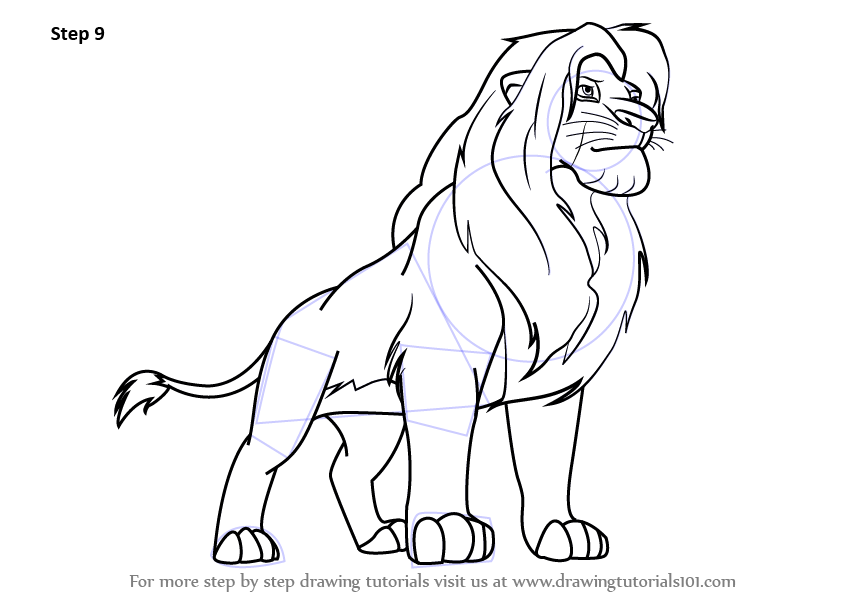 842x596 Learn How To Draw Simba From The Lion King (The Lion King) Step By