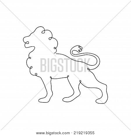 450x470 Lion One Line Drawing. Continuous Vector Amp Photo Bigstock