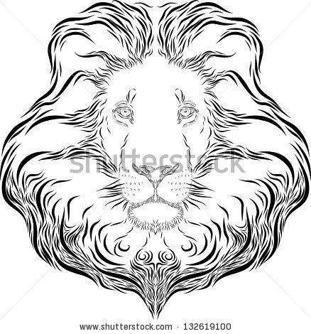 438x470 Collection Of Outline Lion Head Tattoo