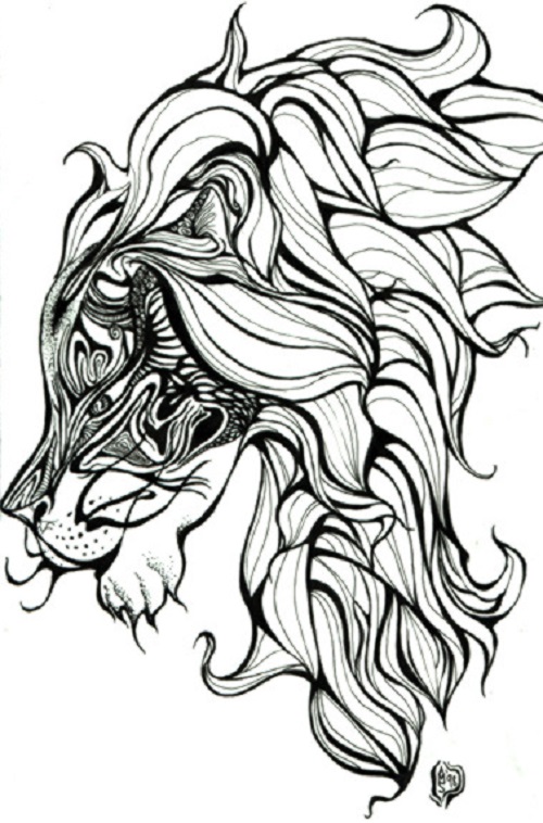 Lion Head Tattoo Drawing