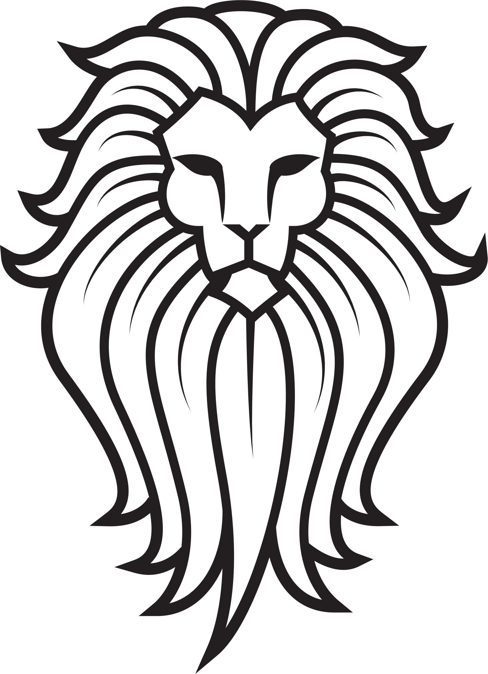 1681x2319 Large Lion Face Tattoo Transparent Png