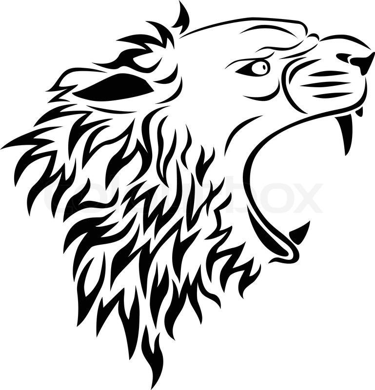 769x800 Lion Head Tattoo Stock Vector Colourbox
