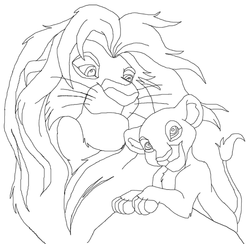 800x794 The Lion King Line Art By Bunyip Boy