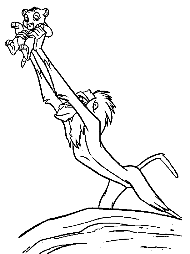 608x810 Lion King Simba With Flowers Coloring Page, Lion King.