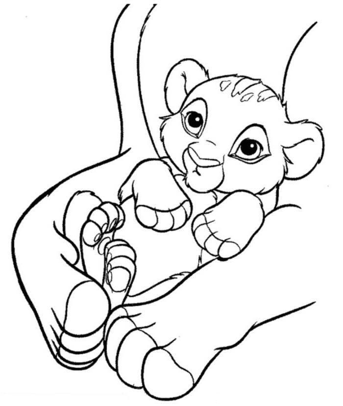 700x828 Print Baby Simba The Lion King Coloring Page Or Download Baby