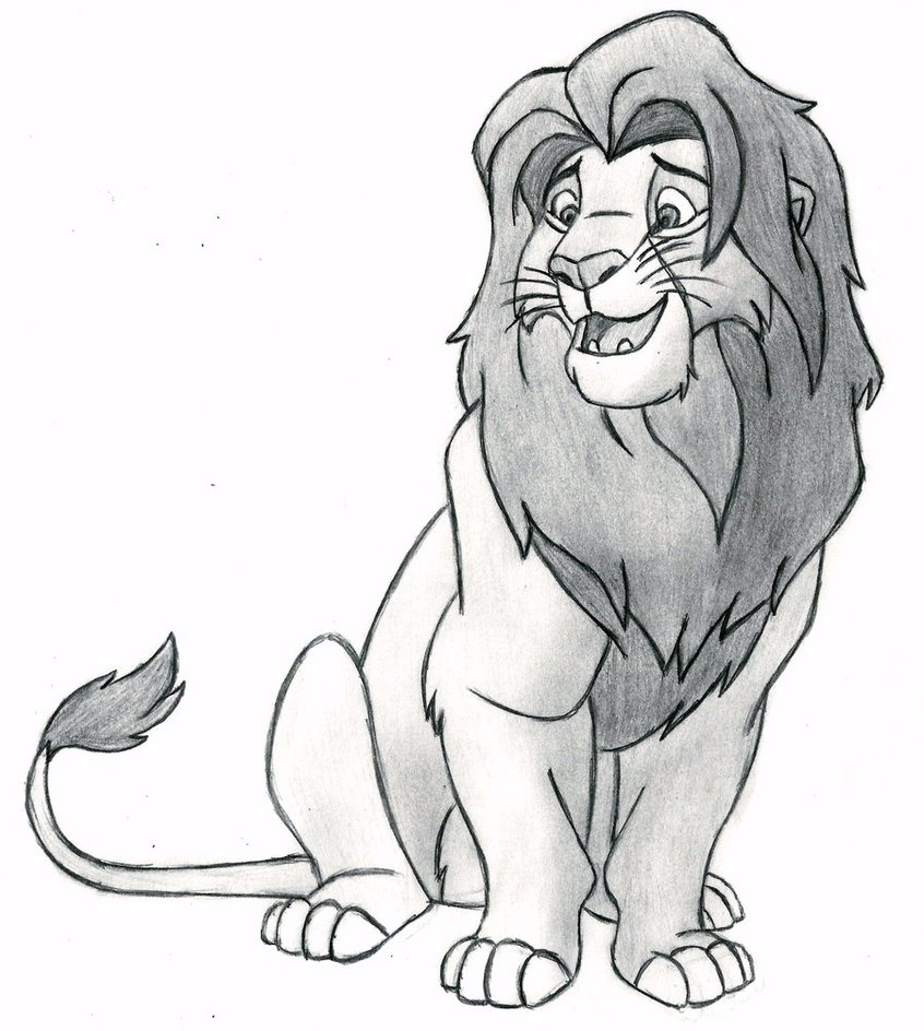 846x944 The Lion King Drawings How To Draw Mufasa From Lion King, Stepstep
