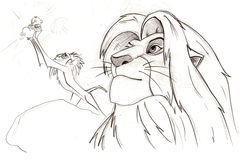 812x532 Lion King Sketch Test1 By Malici0us